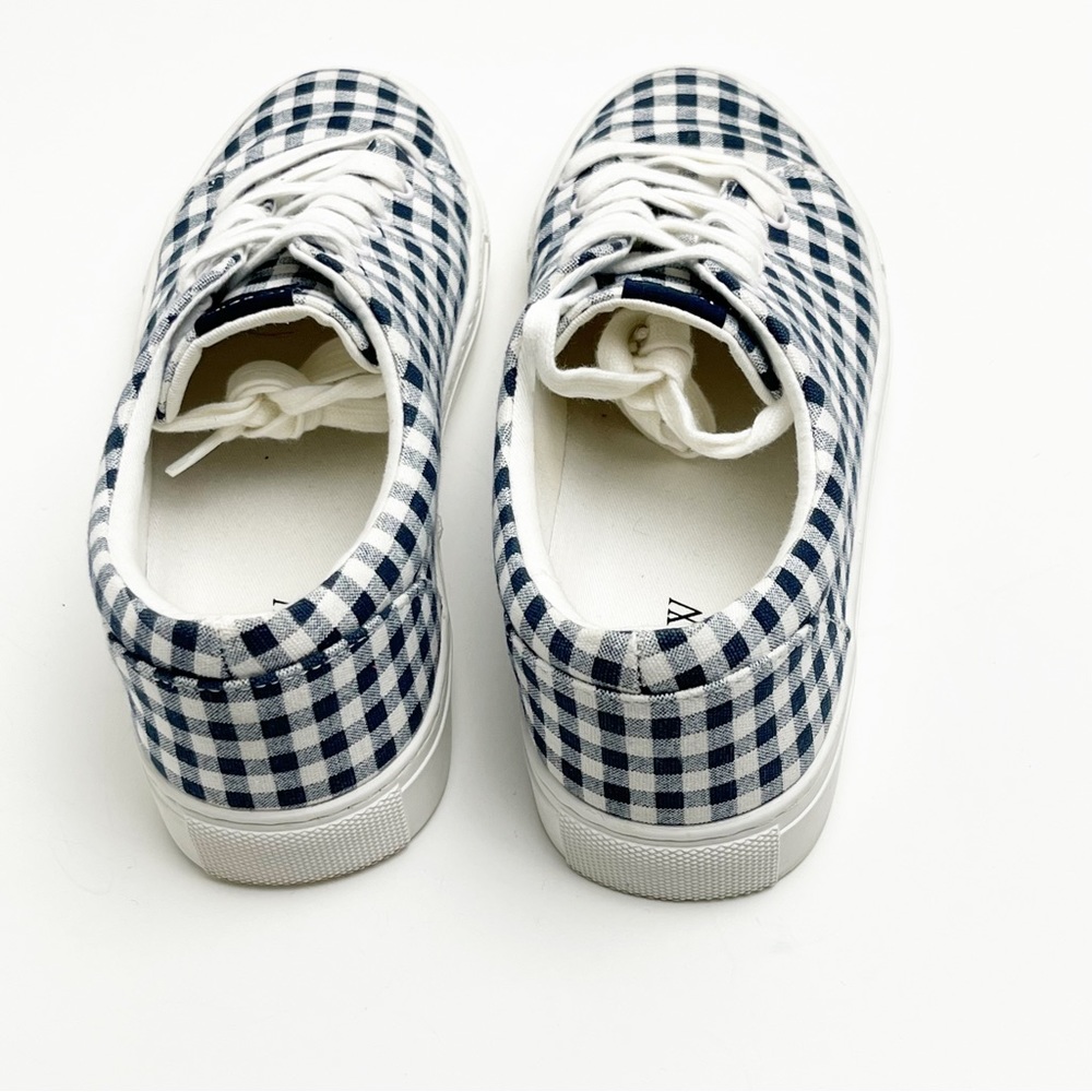 J. CREW Factory Gingham Plaid Lace Up Canvas Shoes, Size 7 - Picture 6 of 10